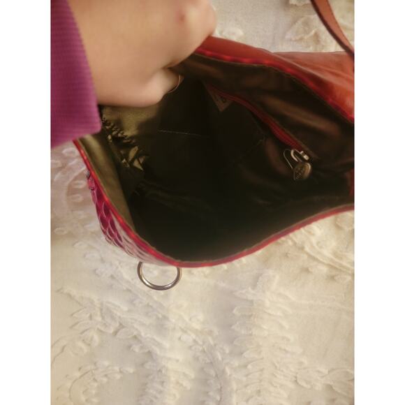 Original THE TREND Red Crocodile Print Cross Body Bag - Picture 11 of 13